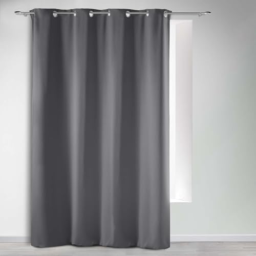 Douceur d'Intérieur, Blackout Curtain with Eyelets 135 x 280 cm Slate