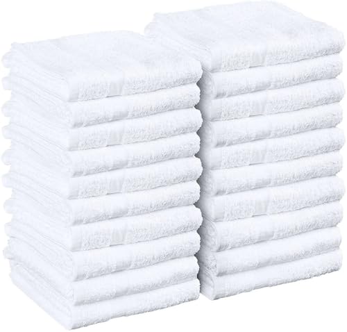 SOFT TEXTILES White Spa Towels for Facials - Salon Towels/Hand Towels Bulk/Facial Towels for Estheticians Soft/Toallas para Salon De Belleza / 16 x 27 Inches/Pack of 12