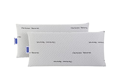 Todocama, Memory Foam Viscoelastic Pillow Natural Carbon Pack of 2 Unidades - 75cm Grey
