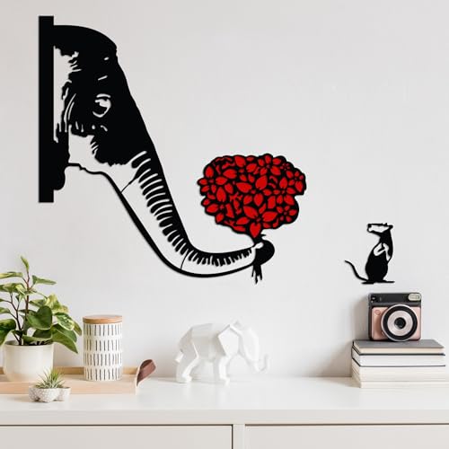 Stylish Decorative Metal Wall Accessory, Black & Red, 72 x 72 cm, 100% Metal, 1.5 mm Thickness, Perfect for Modern Home Decor & Art Display