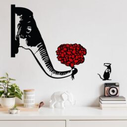 Stylish Decorative Metal Wall Accessory, Black & Red, 72 x 72 cm, 100% Metal, 1.5 mm Thickness, Perfect for Modern Home Decor & Art Display
