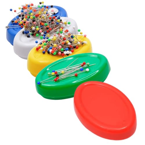 Magnetic Pin Cushions Bundle - Rainbow Maker Bundle - 5 Table Top Magnetic Pin Cushions - White, Green, Blue, Yellow, Red, Blue