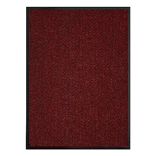 2 UR DOOR Door Mat Dirt Trapper - Indoor And Outdoor Durable Non-Slip Doormats - Large Rubber Floor Mats For Doors, Hallways, Home, office - Super Dust Absorbent(Red, 40cm x 60cm)