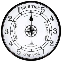 WEEGEEKS Tide Clock Nautical Clock, Metal Aluminum Tide Clock High Tide Low Tide, Nautical Wall Clock for Wall Decor, Boat Accessories (Style A)