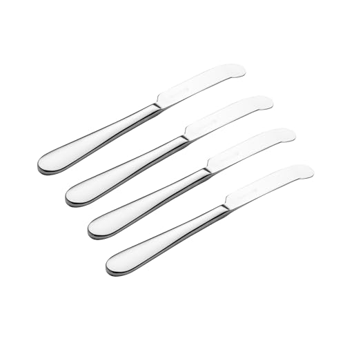 Viners Select 4 Piece Butter Knife Set - Stainless Steel Butter Spreaders with Mirror Finish - Teardrop Handle Design - Rounded Blade for Butter, Jam & Spreads - Dishwasher Safe - Gift Boxed