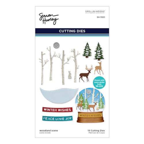 Woodland Scene Etched Dies from The Simon's Snow Globes Collection by Simon Hurley