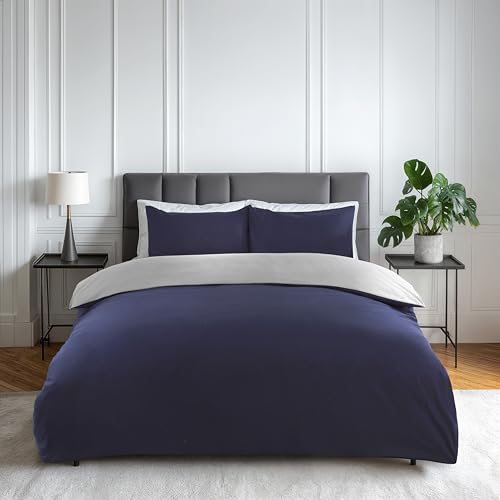 Emma Barclay Lyla Reversible Duvet Set in Navy/Grey - Single