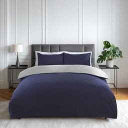 Emma Barclay Lyla Reversible Duvet Set in Navy/Grey - Single