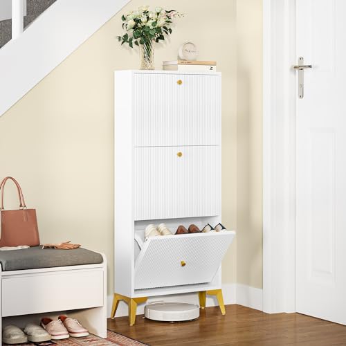 YITAHOME Shoe Cabinet, Hallway Shoe Storage Cupboard with Flip