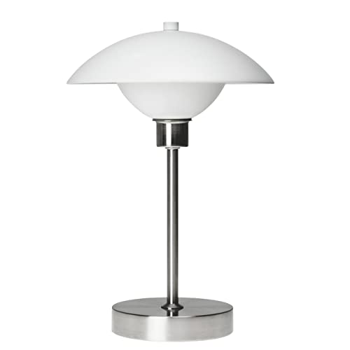 Dyberg Larsen Roma Rechargeable Table Lamp, 20 cm Diameter, Black/Brushed Steel, 5 W