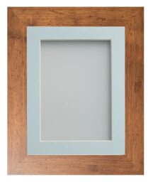 Frame Company Watson Rustic Picture Photo Frame fitted with Perspex, 12x10 inch with Light Blue Mount for image size 10x8 inch