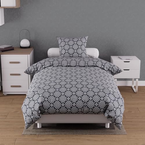 Soleil d'ocre, Esmeralda Duvet Cover Set Cotton 57 Thread Count 140 x 200 cm Navy