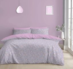 GC GAVENO CAVAILIA 4-Piece Complete Bedding Sets King Size - Duvet Cover King Size, Fitted Sheet With 1x Pillow Case - Breathable & Lightweight Soft Reversible Quilt Covers Bed Set, Lilac