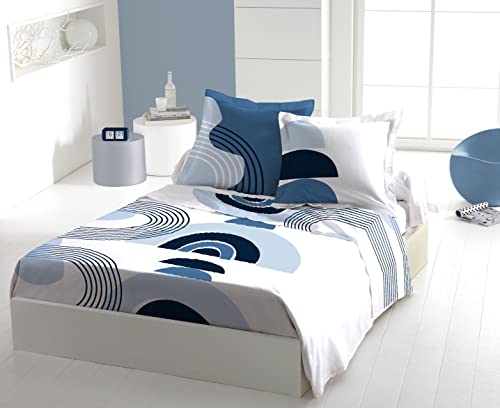 Home Linge Passion - 4-Piece Bedding Set, 100% Cotton, 57 Threads/cm², 240 x 300 cm, Lonsdale, Blue