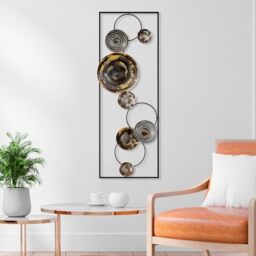 Hand-Painted Decorative Metal Wall Accessory, 32 x 90 x 4 cm, 100% Metal, Unique Colour Variations, Perfect for Home Decor & Art Display