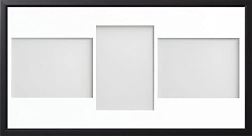 Frame Company Drayton Multi Aperture Photo Frame, Black, 20x10 for 7x5 inch (x3 LPL)