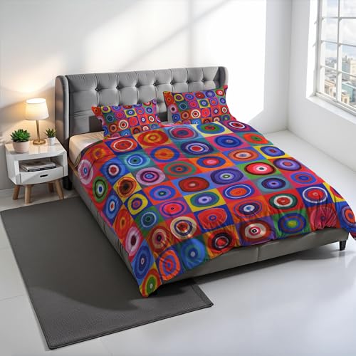 SD64 Digital Print Duvet Cover Set, 100% Cotton, Made in Italy, Double Bed Duvet Cover Set 250 x 200 cm+2 Pillowcases 50 x 80 cm