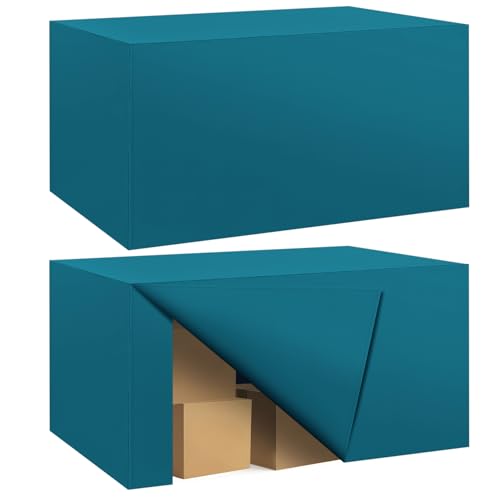 Ascoza 2 Pack Fitted Tablecloth for 4 Foot Rectangle 48 x 24 Inch Caribbean Blue Table Covers Water Resistant Polyester Cloth for Folding, Parties,Display, Trade Show (Caribbean Blue)