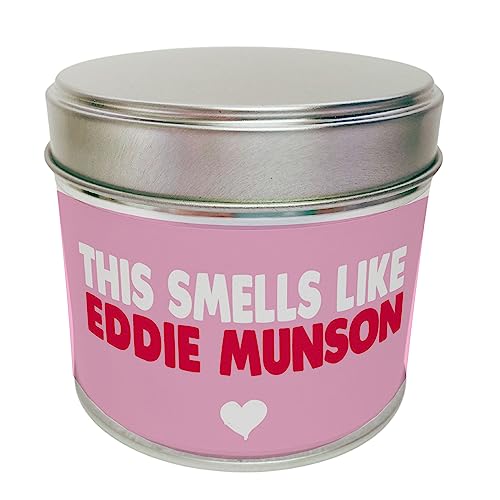 WANKY CANDLES Eddie Munson Candle Tin Soy Wax Scented Candle Birthday Candle, Christmas Candle, Funny Candle, Tin Candle, White, 250g