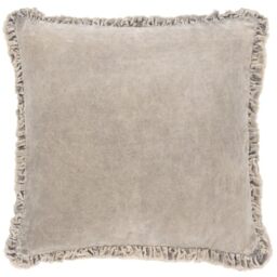 Yard Bertie Washed Cotton Velvet Filled Cushion (Taupe, 45 x 45 cm)