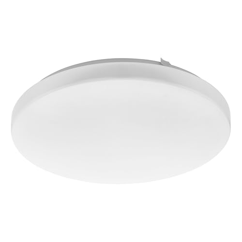 Eglo Connect.z Smart Home LED Ceiling Light Frania-Z, Flush Mount lamp, ZigBee, app and Alexa Voice Control, Warm-Cool White, RGB, dimmable, White Metal and Plastic, Ø 31 cm