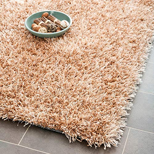 Safavieh Shaggy Indoor Woven Rectangle Area Rug, New Orleans Shag Collection, SG531, in Beige / Beige, 91 X 152 cm for Living Room, Bedroom or Any Indoor Space