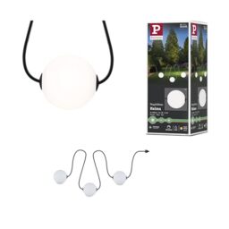 Paulmann 94912 Plug & Shine Naima LED Fairy Lights Extension Set IP67 3000K 3x1W 1.71m Black