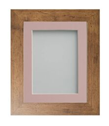 Frame Company Watson Rustic Picture Photo Frame fitted with Perspex, 8x8 inch with Pink Mount for image size 5x5 inch