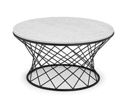 Julian Bowen Trevi Coffee Table, White Marble Effect - H42.5 x W80 x D80cm