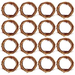 Grapevine Wreath Set, Marrywindix 16 Pieces Natural Vine Branch Wreath Christmas DIY Rattan Wreath Garland for Christmas Holiday Craft Wedding Decor (4 in.)