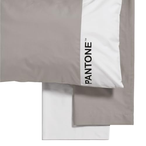 Pantone™ – Complete Bed Set with Double Bed Sheets Cotton 240 x 280 cm + Fitted Bottom Sheet with Double Corners Mattress Cover 180 x 200 cm with Elastic Bands for Mattress up to 30 cm + Pillow Cases