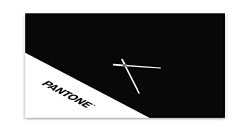 Homemania Double Wall Clock Wall Decor Square for Living Room Kitchen Office Black White Metal 40 x 0.15 x 40cm