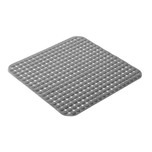 TATAY Non Slip Bath Mat - 50% Recycled Material - Strong Suction Cups & Comfortable Feel Durable - Soft Touch - 54x54 cm – Grey