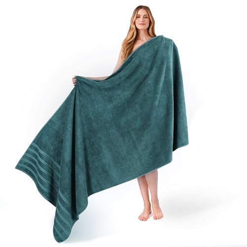 American Soft Linen 100% Turkish Genuine Cotton Large, Jumbo Bath Towel 35x70 Premium & Luxury Towels for Bathroom, Maximum Softness & Absorbent Bath Sheet [Worth $34.95] - Colonial Blue