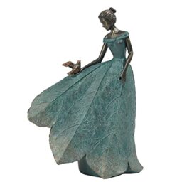 Guichifun Fairy Statue Collection Home Decoration - Leaf Angel Girls Resin Home Garden Decor for Outside or Inside Rustic Fairy Garden Outdoor Yard Fantasy Figurines Gifts 8.5 x 5.25 x 12 Inch