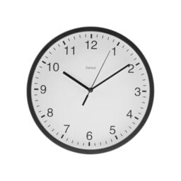 Hama Wall Clock, Plastic Glass, Black, Normal