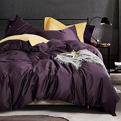 "EAVD Reversible Print Patterns Duvet Cover with Two Matching Shams 3 PCS Bedding Set Full/Queen(90""x90""inches) Size Hypoallergenic Cotton"