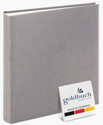 Goldbuch Summertime Trend 2 24606 Photo Album with 60 White Pages with Pargamine Dividers, Memory Album with Linen Cover, Photo Album for Gluing, Grey, 25 x 25 x 4 cm