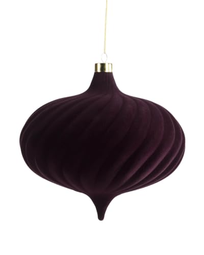 Purple Spiral Velvet Christmas Bauble 20 cm, Extra Large Tree Ornament