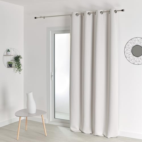 HomeMaison M1 Blackout Curtain - Fire Resistant Curtain - Off-White - 140 x 260 cm