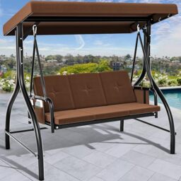 YITAHOME Canopy Garden Swing 3-Seats Outdoor Patio Seat Heavy Duty