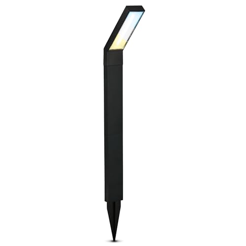 BRILONER - Solar Garden Light with Twilight Sensor, IP44 Water Repellent, Adjustable Light Warm to Cool White, Outdoor Patway Lights, Garden Lamp, Patio, Yard, Bollard Light, 66x50x12.5 cm, Black