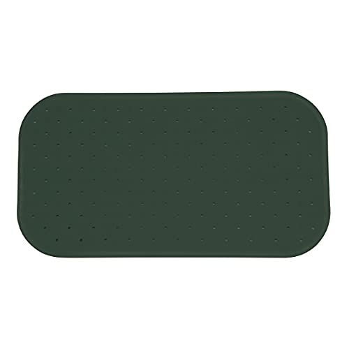 MSV Premium Shower Mat Bath Mat Bath Mat Bath Mat Antibacterial Non-Slip with Suction Cups Dark Green Scented of Roses Approx. 36 x 65 cm Washable at 60 °C