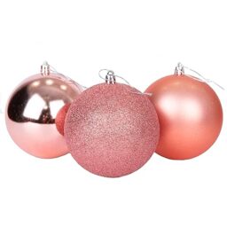 10cm/3Pcs Christmas Baubles Shatterproof Rose Gold, Christmas Tree Decorations Ball Ornaments Balls Xmas Hanging Decorations Holiday Decor - Shiny,Matte,Glitter