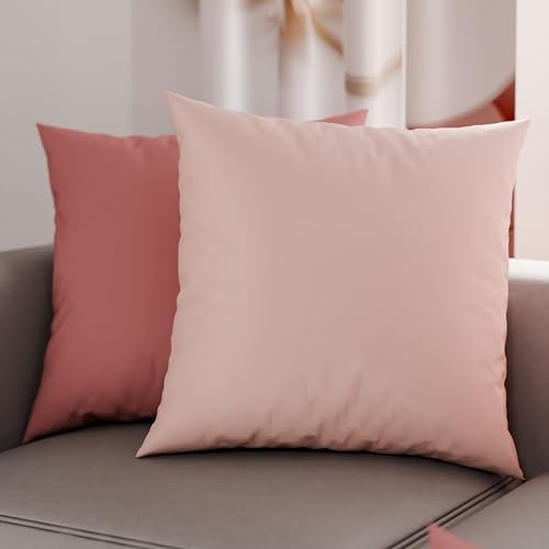 PETTI Artigiani Italiani - Pair of 60x60 cm Microfiber Cushion Covers, Bedroom Furniture Cushions, Sofa, Set of 2 Pillow Covers, Double Face Light and Dark Powder Pillowcase