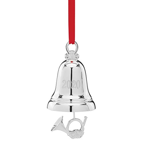 Lenox 2020 Silver Bell Ornament, 0.30 LB, Metallic