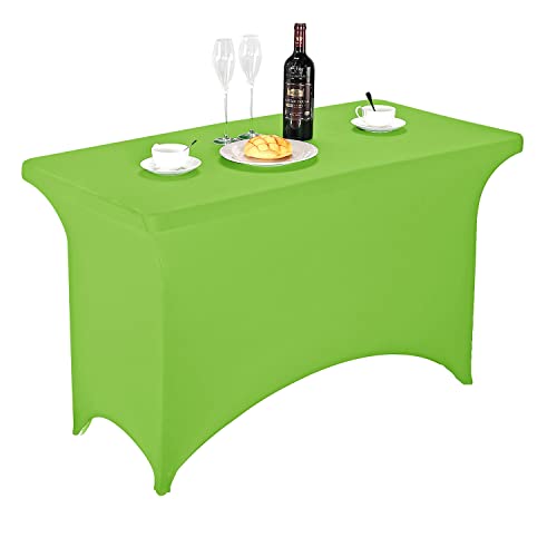 LZY Spandex Fitted Stretch Table Cover for 4ft or 6ft or 8ft Folding Table, Rectangular Cocktail Tablecloth, Perfect for Party or Banquet