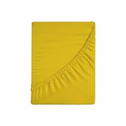 Zer0bed, Fitted Sheet with Corners, Plain Colour, 100% Cotton, 30 cm Maxi Angle, 130 x 200 cm, Yellow, 130 x 200 cm