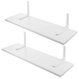ASelected 2 PCS Floating Shelves,White Floating Shelves for Wall,Wall Shelves With Brackets,Wall Mounted Shelf with Large Decor Storage Display Shelf for Bedroom, Kitchen, Office, Living Room 60CM
