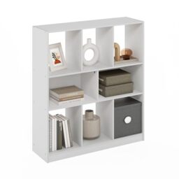 Furinno DALY 8-Cube Horizontal Bookcase, Bookshelf, Storage Organizer, 90 cm Width, White